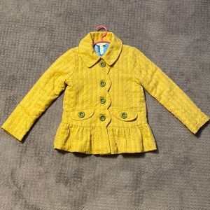 Matilda Jane Winter Coat. Girls Size 8. Beautiful yellow with pink accents
